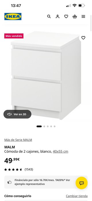 2 Mesitas de noche IKEA blancas