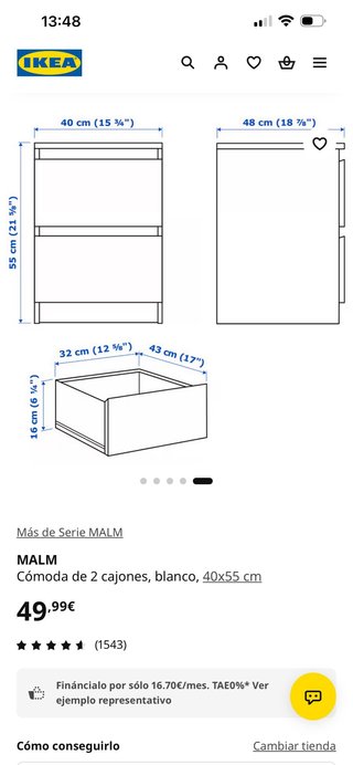 2 Mesitas de noche IKEA blancas