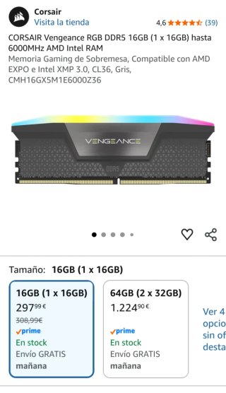 Corsair Vengeance DDR5 1x16GB 6000Mhz