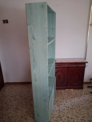 Armario Estantería de Madera Azul