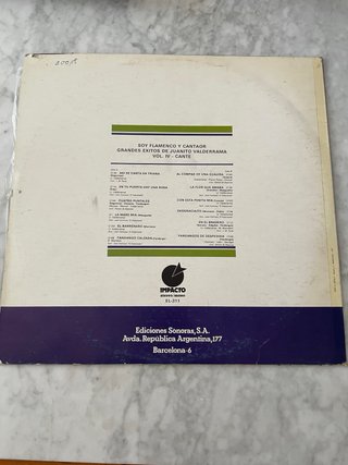 Vinilo Juanito Valderrama - Soy Flamenco y Cantaor