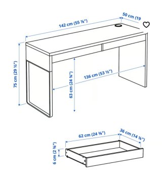 Escritorio IKEA MICKE 142x50 cm