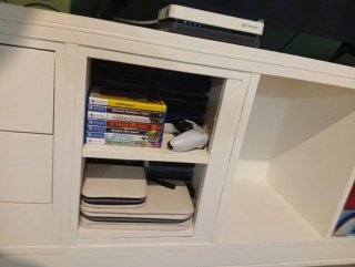 Mueble salón madera pintado a mano