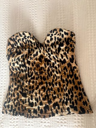 Top Estilo Corsé Estampado Animal