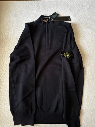 Sudadera Stone Island Negra Cremallera