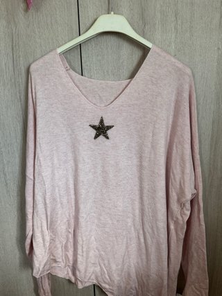 Camiseta Manga Larga Rosa con Estrella