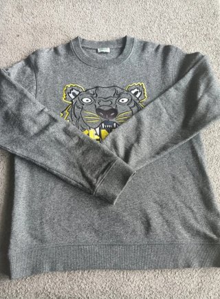 Sudadera Kenzo Gris con Tigre Amarillo