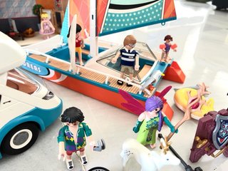 Set Playmobil: Casa, Autocaravana y Catamarán