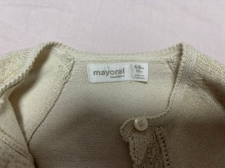 Bolero bebé dorado 6-9 meses