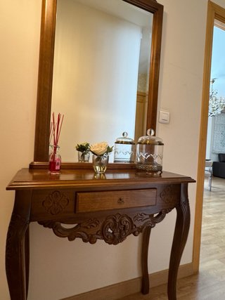Mueble Recibidor con Espejo de madera