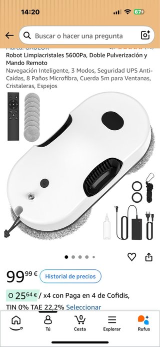 Robot Limpiacristales con Mando Remoto