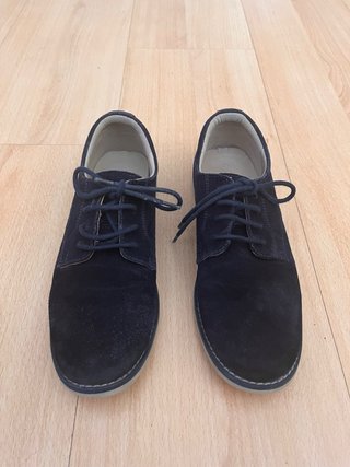 Zapatos niño serraje azul comunión