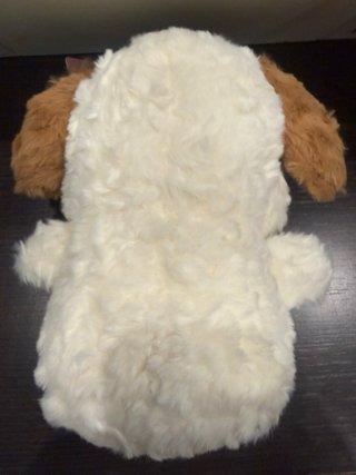 Peluche perro blanco con orejas marrones