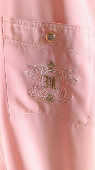 Camisa Vintage Rosa con Bordado
