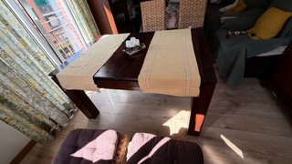 Mesa extensible y 4 Sillas Banak Madera y Mimbre