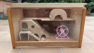 Jaula artesanal de madera y jaula viaje hámster