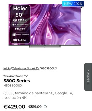 Smart TV Haier 50 pulgadas