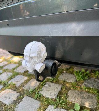 Cubre Bola de Remolque Calavera Cyberpunk 3D