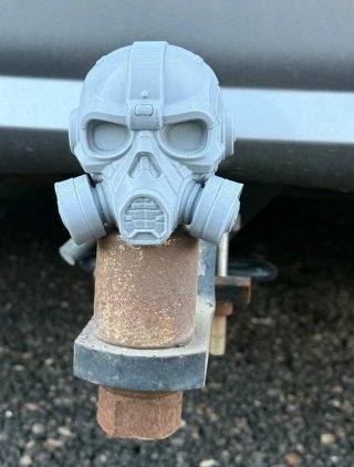 Cubre Bola de Remolque Calavera Cyberpunk 3D