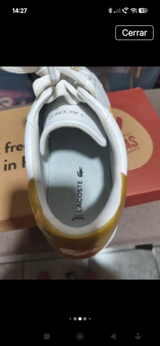 Zapatillas Lacoste Blancas y Doradas