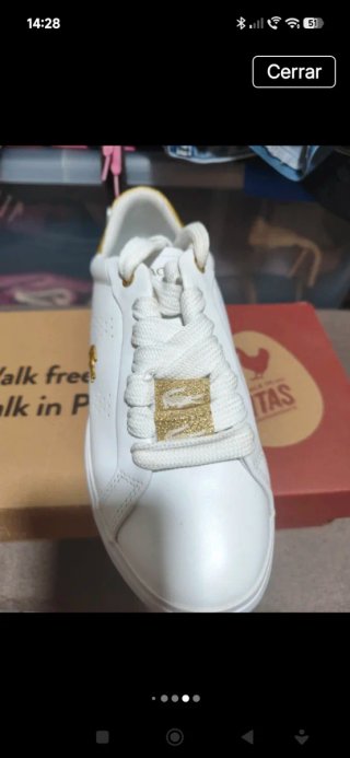 Zapatillas Lacoste Blancas y Doradas