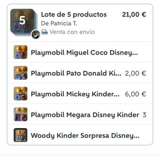 Lote 5 Playmobil Kinder Disney