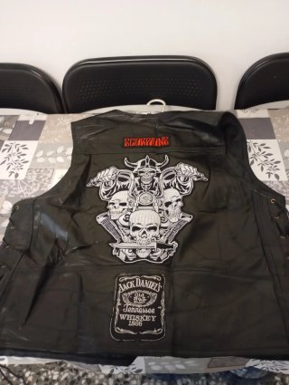 Chaleco Cuero Hombre Scorpions Talla XXL