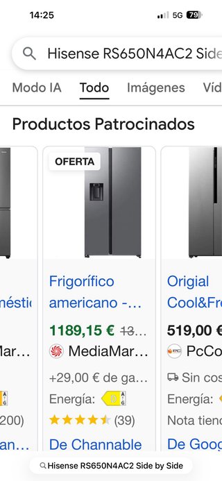 Frigorífico Americano Hisense Side by Side