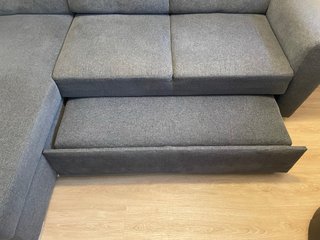 Sofá cama chaise longue gris