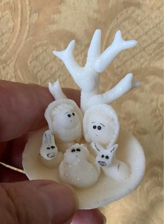 Belén miniatura pasta de sal, Paoses bajos