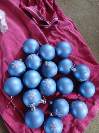 Palline Natale Azzurre Fiocchi Neve