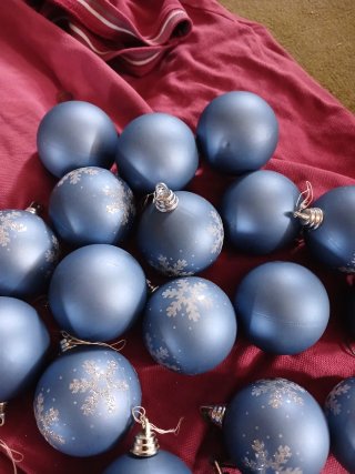 Palline Natale Azzurre Fiocchi Neve