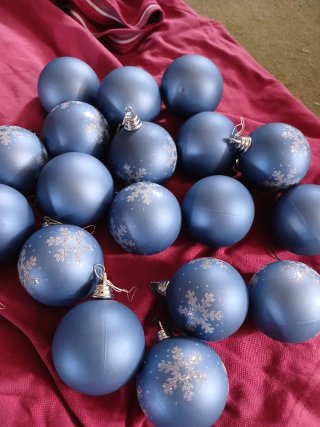 Palline Natale Azzurre Fiocchi Neve