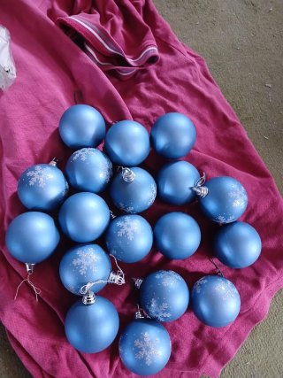 Palline Natale Azzurre Fiocchi Neve
