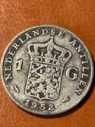 1 Gulden Antillas Neerlandesas 1952 Plata