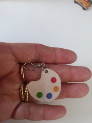 Pendientes Paleta Pintura y Pincel