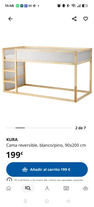 Cama Infantil Kura IKEA con Colchón