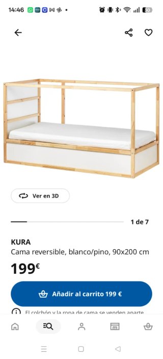 Cama Infantil Kura IKEA con Colchón
