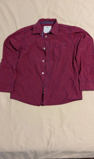 Camisa de cuadros rojo y azul Brotes - Talla 14