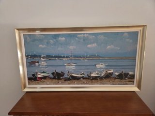 Cuadro marina con barcos