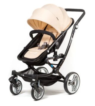 Carrito Bebédue Transformable Beige y Negro