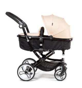 Carrito Bebédue Transformable Beige y Negro