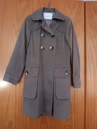 Gabardina Zara Basic Gris Talla M
