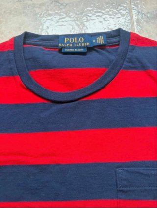 Maglia Polo Ralph Lauren a righe blu e rosse tagli