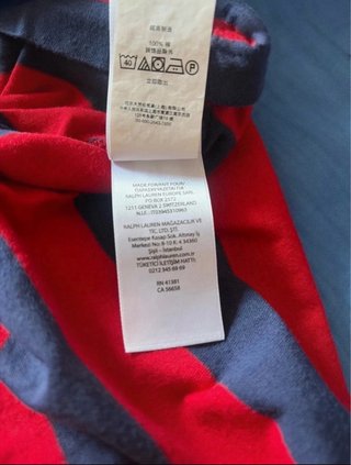Maglia Polo Ralph Lauren a righe blu e rosse tagli