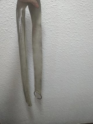 Bolso y cinturón de piel beige/gris