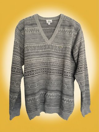 Jersey Jacquard Lacoste Gris Talla S