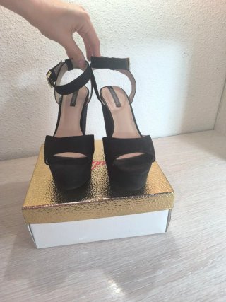 Sandalias plataforma negras talla 37