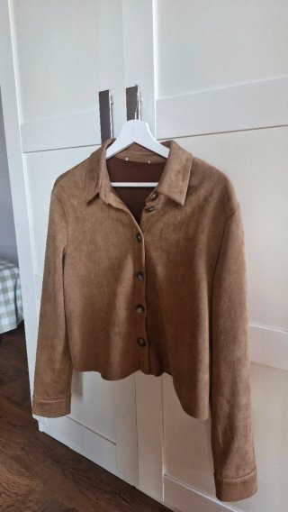 Chaqueta efecto ante marrón S