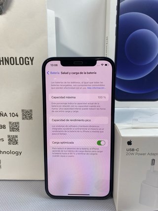 IPHONE 12 NEGRO BATERIA 100% IMPOLUTO